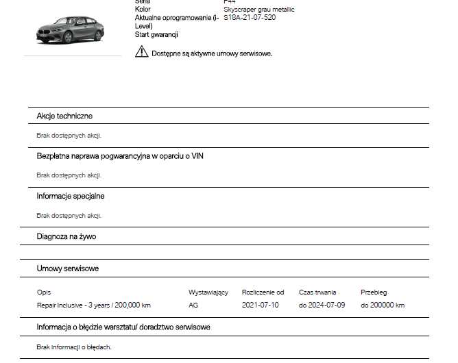 BMW SERIA 2 2.0 190KM 2021′ Polska VAT23