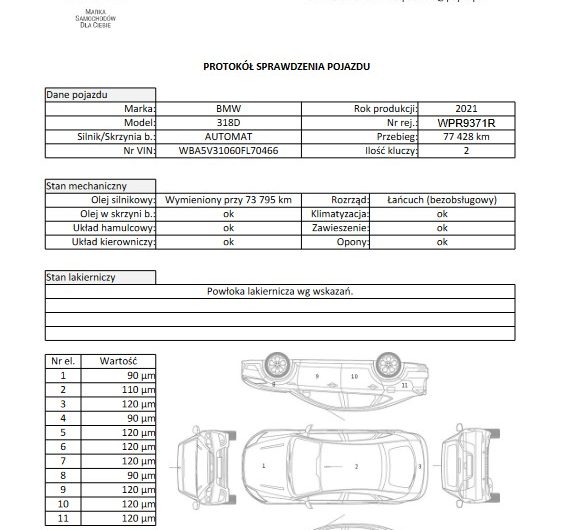 BMW 318D 2021r 2.0diesel 150KM biała FV23%