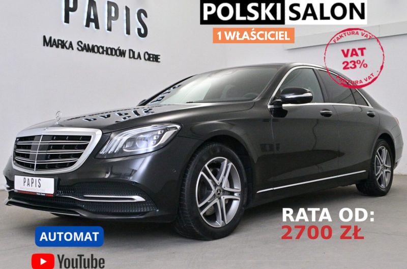 MERCEDES KLASA S W222 FACELIFTING 2.9 350D 286KM 2018′ 4MATIC SalonPL ASO 1Właściciel Bezwypadkowy Gwarancja